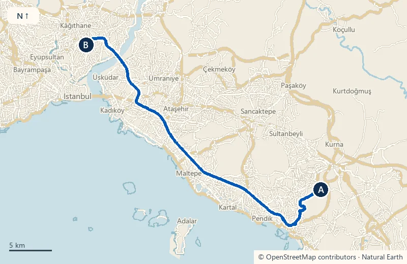 SAW → Sisli (area centre)